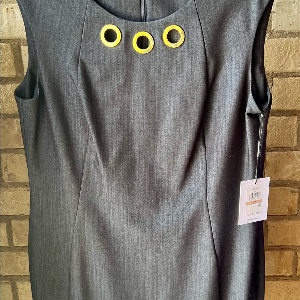 Calvin Klein Black Sheath Mini Dress Sleeveless Crew Neck